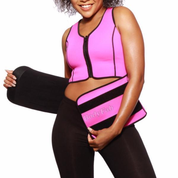 Women's Thermo Neoprene Sweat Shaper Slimming Vest - Pink