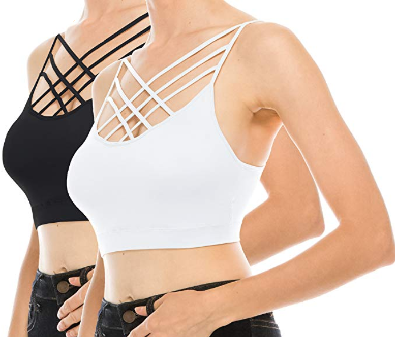 Sexy Triple Crisscross Bralette Seamless Bra Cami Tank Top - thewaistpros.com - 