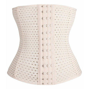 Corset Waist Trainer & Body Shaper ~ Hourglass Figure! - thewaistpros.com - Large / Beige