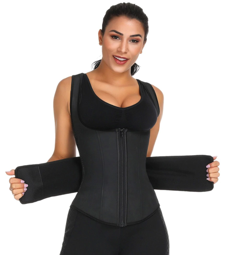 Waist trainer with zipper and velcro sale