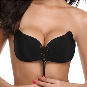 Strapless Push-up Bra - Great for cleavage enhancement! - thewaistpros.com - D/DD / Black