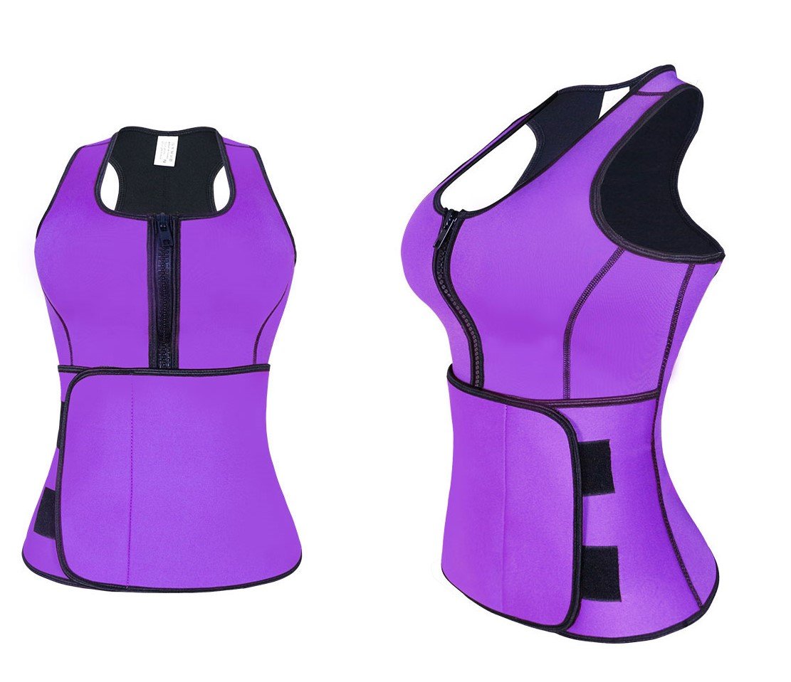 Plus Size Upper Body Sauna Vest & Waist Trainer in ONE! - thewaistpros.com - Small / Purple